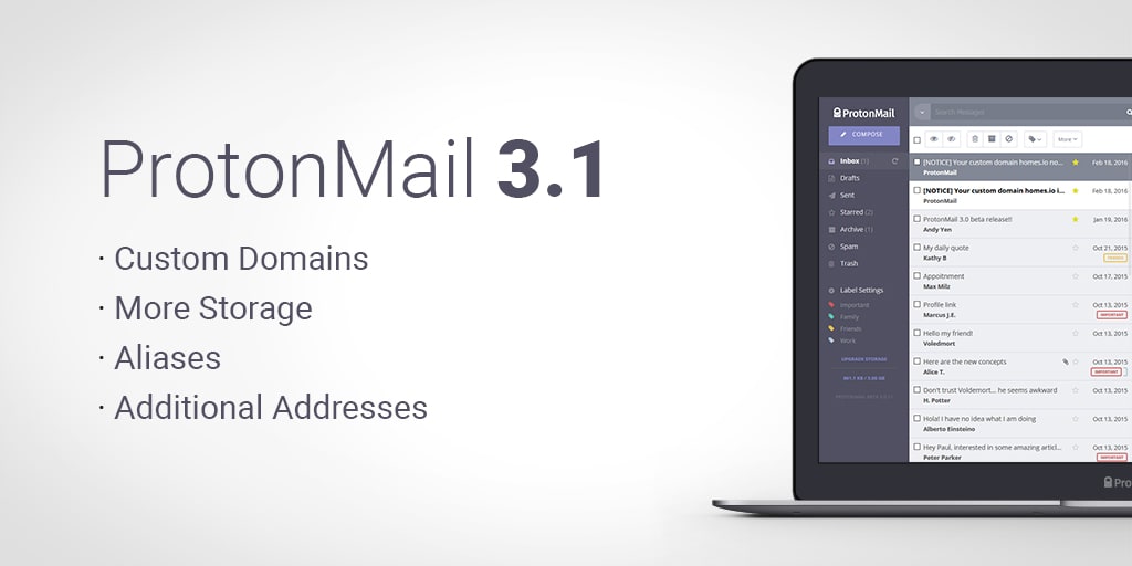 Proton Mail 3.1 release notes