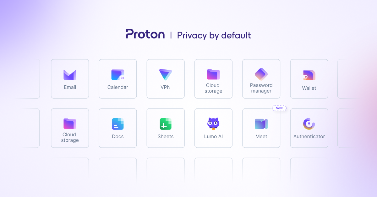 Preview image of website "Proton: Privacy by default"