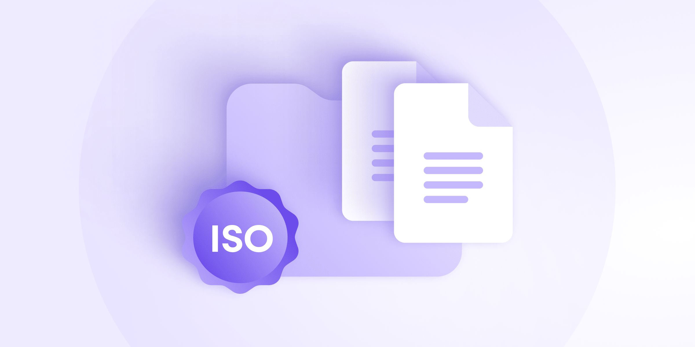 A badge representing ISO 27001 certification for file sharing