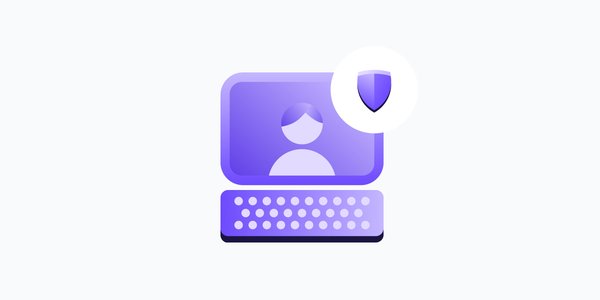 A person and a shield on a computer screen, suggesting how Proton parents guide their kids on online privacy