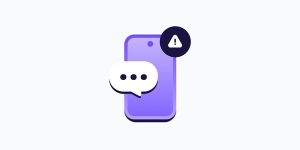 A smartphone receiving a suspicious text - AKA a smishing attack