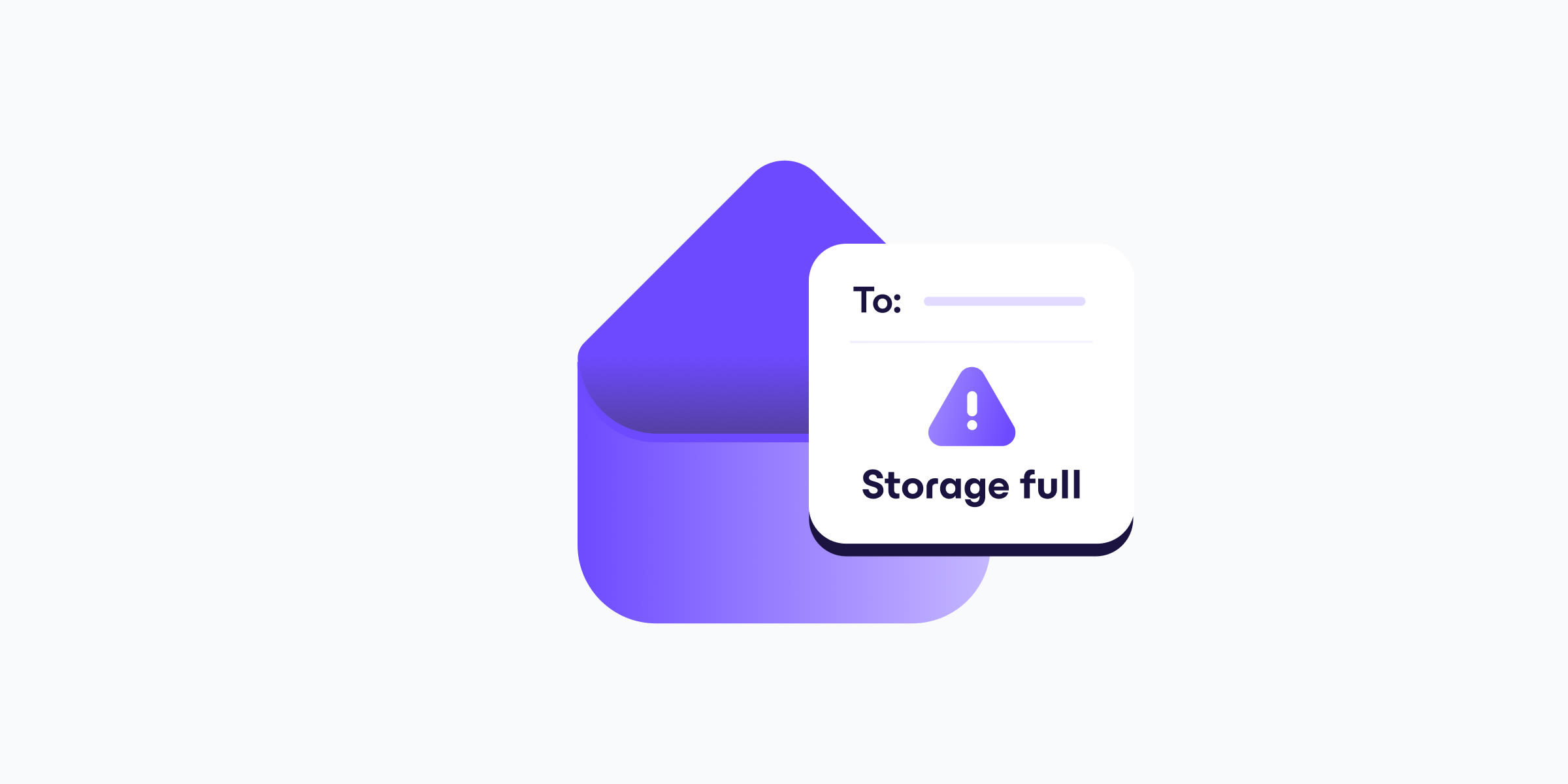 An open letter and a "storage full" message, representing a cloud storage email scam