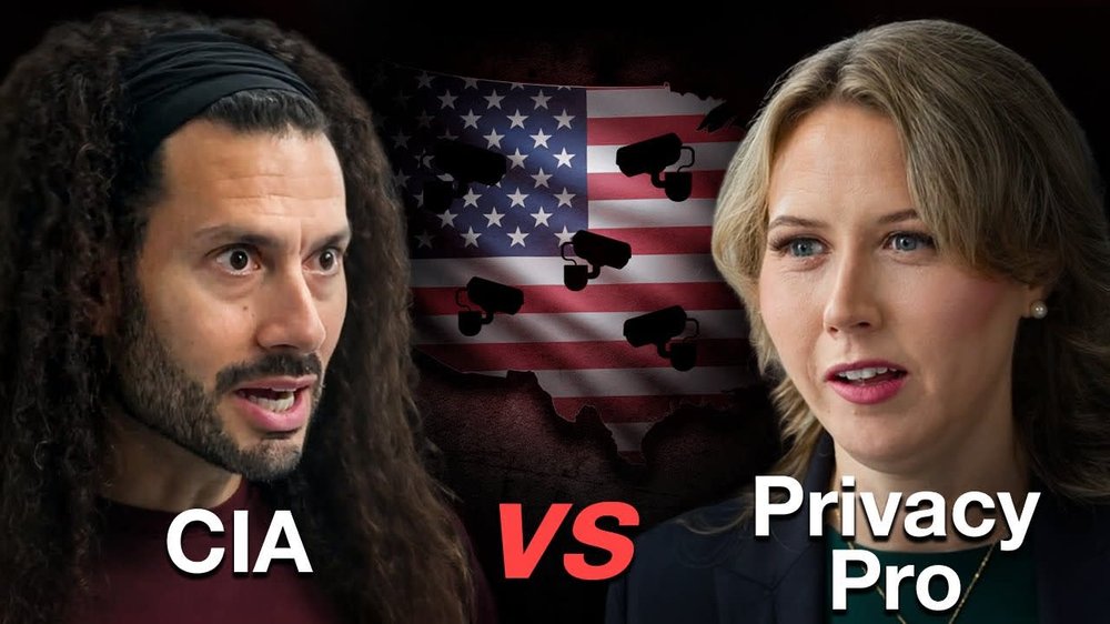 Faces of an ex-CIA officer and a tech expert at a libertarian think tank.