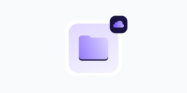 Illustration of a purple folder icon with a cloud icon badge, representing document management systems.