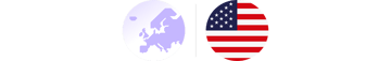 The continent of Europe and the American flag